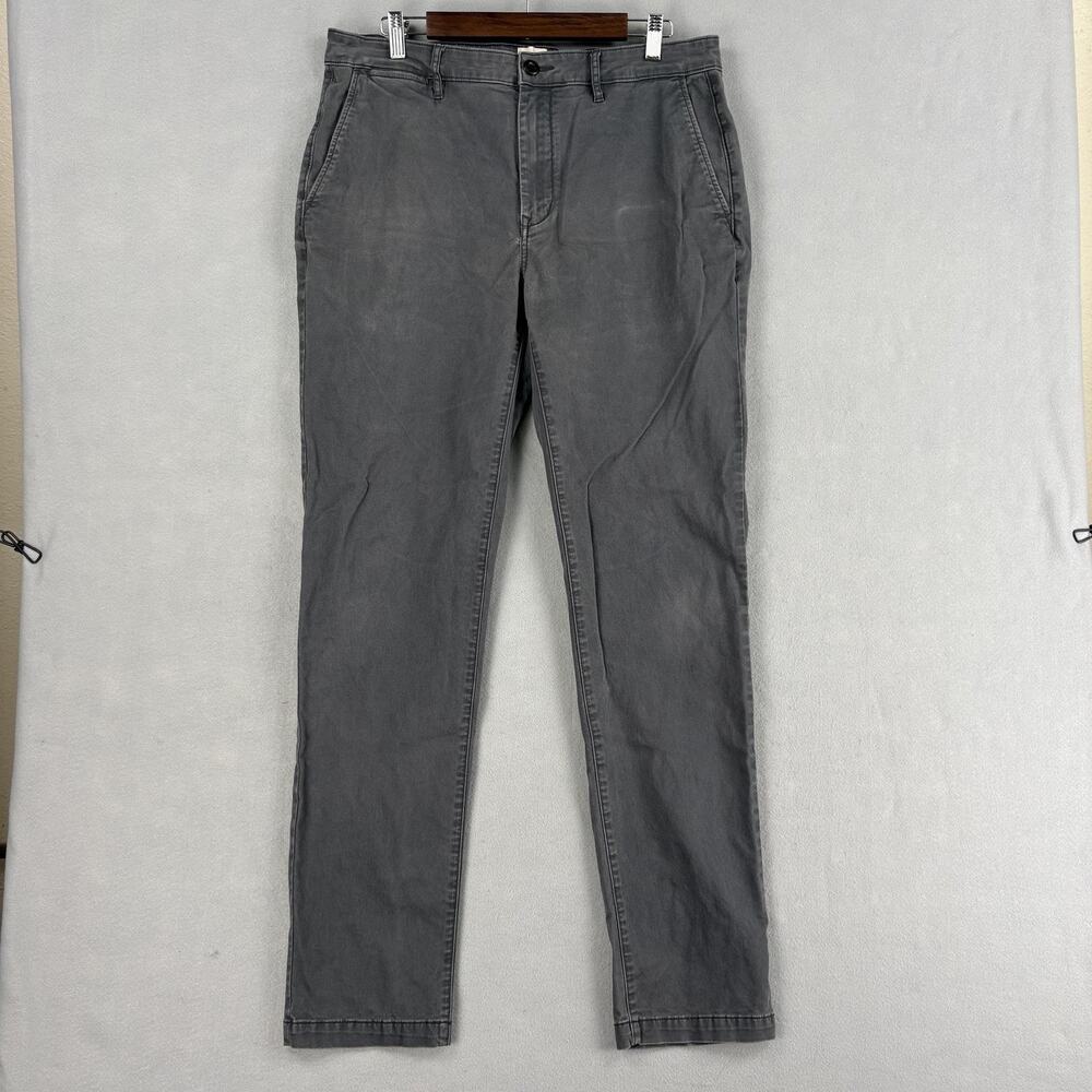 Flint And Tinder Pants Mens 36x34 Gray Slim Fit Stretch Chino Cotton Casual
